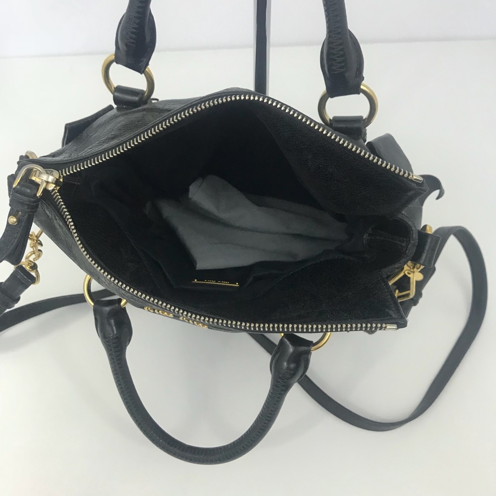 Miu Miu Vitello Lux Mini Bow Bag Authentic Black - Picture 5 of 8